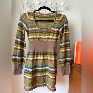 Free People Earthy Tones Striped Sweater